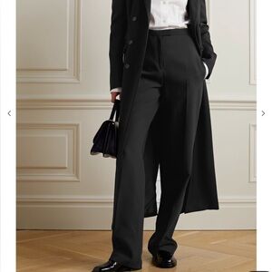 $1090 The Row Elia Wool Silk Blend Black Tapered Pants Pocket Trousers sz 12